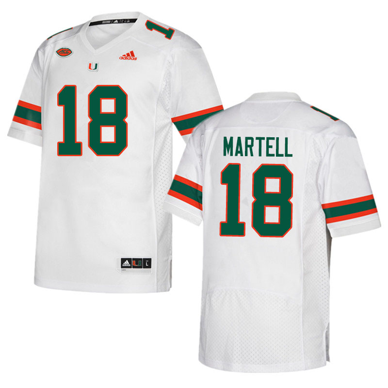 Adidas Miami Hurricanes #18 Tate Martell College Football Jerseys Sale-White - Click Image to Close